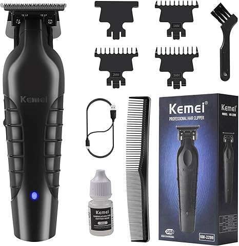 KEMEI 2299 Hair Trimmer Professional Hair Clippers for Men Cord/Cordless Hair Cutting Kits, Zero Gapped Trimmers, T Blade Barber Clippers with USB Rechargeable