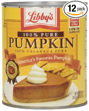 Libbys Libbys 100% Pure Pumpkin, 29-Ounce Cans (Pack of 12)