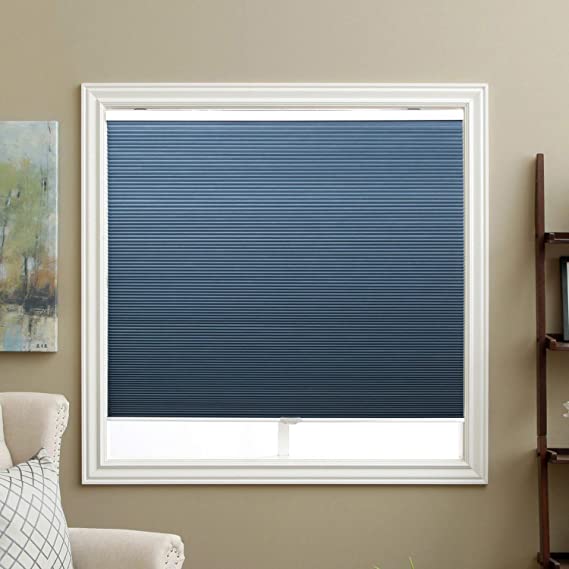 SBARTAR Cellular Shades Cordless Blackout Honeycomb Blinds for Windows Inside & Outside Mount 39" W x 64" H, Ocean Blue(Blackout)