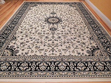 Large 8x11 Ivory Persian Traditional Style Rug Oriental Rugs Cream Living Room Rugs 8x10 Carpet