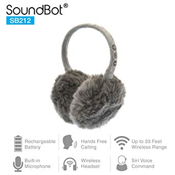 SoundBot SB212 HD Stereo Bluetooth 4.1 Wireless Musical Earmuffs Headphone,Up to 5 Hrs of Play Time, Up to 8 Hrs of Talk Time,60 Hrs Standby Time, Build-in Mic (GRY)