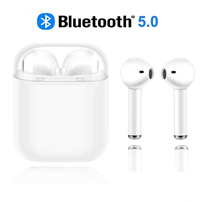 Bluetooth Headphones, Wireless Sports Earbuds(IPX7 Waterproof Headsets, HiFi Stereo, in-ear) Compatible with iPhone XMAS/XR/X/8/7/6/6s Plus Android S7 S8 S9 S10 Plus Samsung Galaxy-White