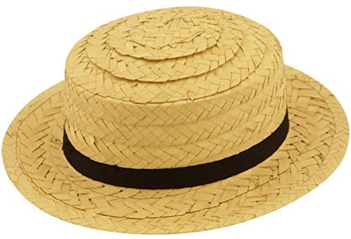 1920s Boater Hat, Summer Hat, Straw