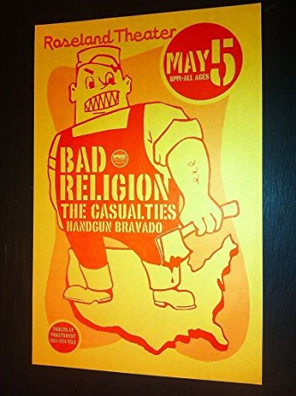 Bad Religion Casualties Rare Original Portland Punk Flyer Gig Concert Poster