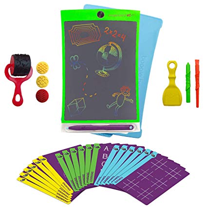 Boogie Board Magic Sketch Color LCD Writing Tablet   4 Different Stylus and 18 Stencils for Drawing, Writing Tracing eWriter Ages 3  (Magic Sketch Deluxe Kit)