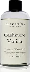 COCORRÍNA Refill - Cashmere Vanilla R 6.7 oz Reed Diffuser Refill with 8 Sticks