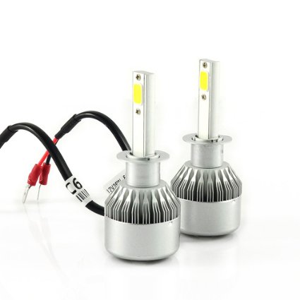 YUMSEEN LED Headlight H1 -12V/24V universal 72w 7,600Lm 6000K Cool White COB Worry-Free Ampper's 1 years warranty (H1)