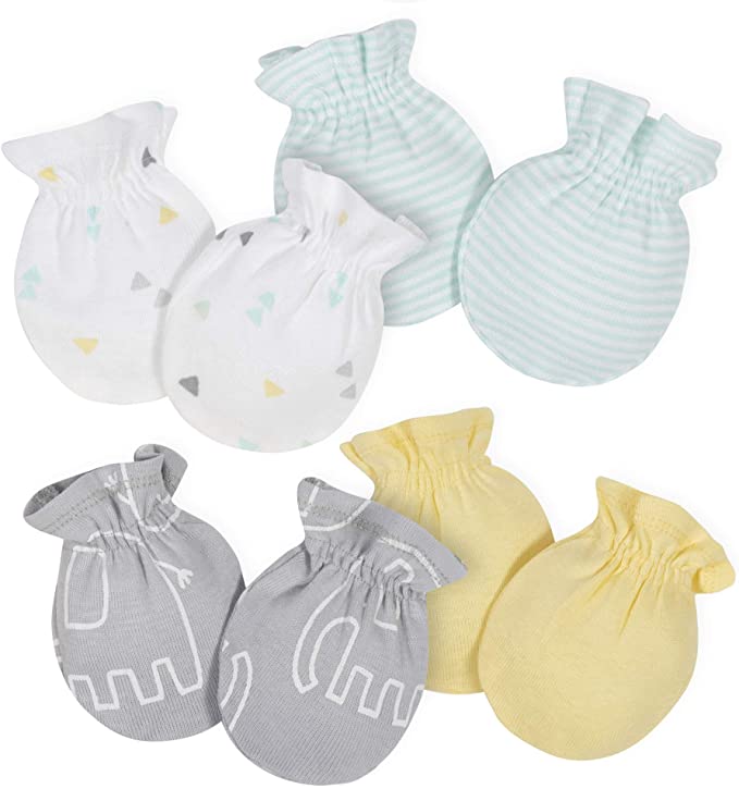 Gerber Baby Girls' 4-Pair Mittens