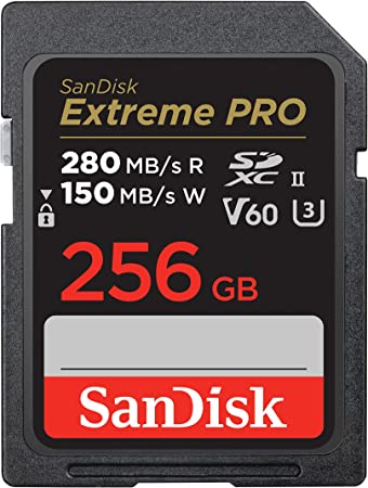 SanDisk 256GB Extreme PRO SDXC UHS-II Memory Card - C10, U3, V60, 6K, 4K UHD, SD Card - SDSDXEP-256G-GN4IN