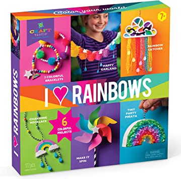 Craft-tastic – I Love Rainbows Craft Kit – Make 6 Colorful Arts & Crafts Projects