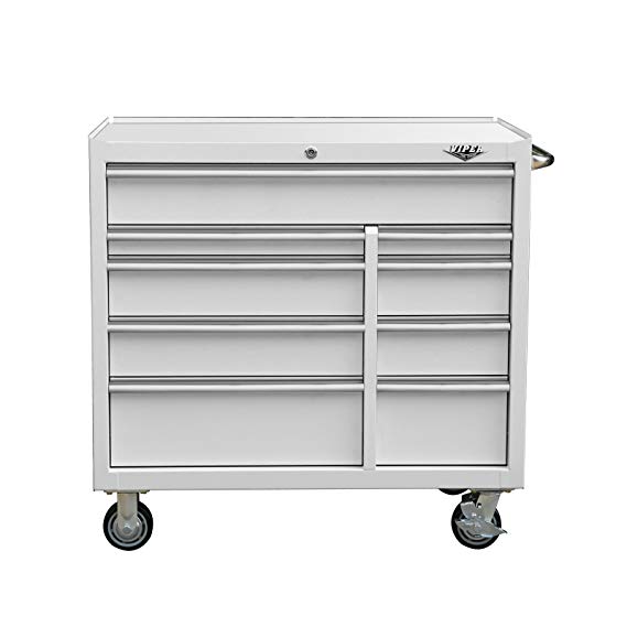 Viper Tool Storage V412409WHR 41" 9-Drawer Rolling Cabinet, 41 x 24, White