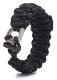 1 BEST Paracord Bracelet - Survival WRAPS Emergency Paracord Bracelet - Adjustable-Size Paracord Bracelet with Fire Starter Compass and more