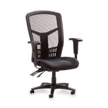Lorell Executive High-Back Chair,Mesh Fabric,28-1/2"x28-1/2"x45,BK
