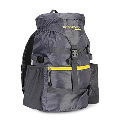 Denazo Outdoors - 20L Hiking Day Pack/Small Ergonomic Construction/High Capacity Flip Top/Ultra Light and Breathable