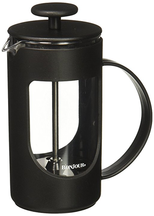 BonJour Coffee Unbreakable Plastic French Press, 12.7-Ounce, Ami-Matin(tm), Black