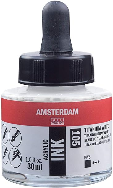 Amsterdam Acrylic Ink Bottle 30 ml Titanium White 105 (17201050)