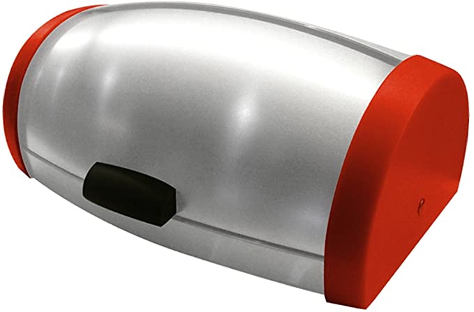 Stainless Steel Roll-top Bread Box, Large (Red)