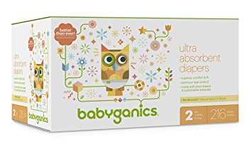 Babyganics Ultra Absorbent Diapers, Size 2