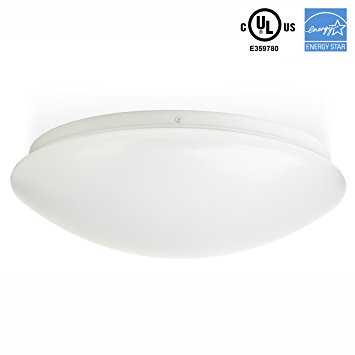 Hyperikon LED Ceiling Light, 12", 15W (65W equivalent), 1300lm, 3000K (Soft White Glow), 120° Beam Angle, 120-277V, UL and ENERGY STAR Listed, 12-Inch Flush Mount, Instant-On