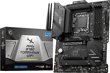 MSI MAG B760 Tomahawk WiFi Gaming Motherboard (Supports 12th/13th Gen Intel Processors, LGA 1700, DDR5, PCIe 5.0, M.2, 2.5Gbps LAN, USB 3.2 Gen2, Wi-Fi 6E, ATX)