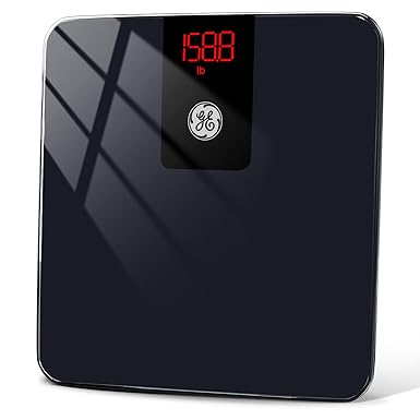 GE Weight Scale for Body Bathroom: Digital Scales Accurat Smart Scale Bluetooth Scale for Weight and BMI Electronic Weighing Scale for People, Black 400lb Capacity Bath Scale