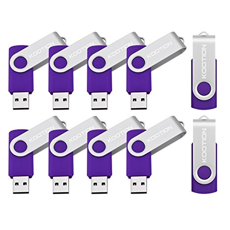 KOOTION 10PCS USB 2.0 Flash Drive 10 Pack USB Flash Drive Pen Drive Memory Stick Thumb Drive Flash Drives 1GB Purple