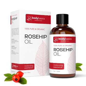 Rosehip Oil 4 oz -100% Pure and Organic - Cold Pressed & Unrefined For Skin, Face, and Nails