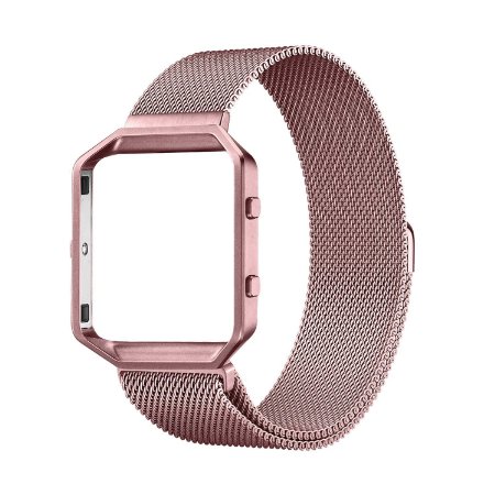 Fitbit Blaze Band Large (6.1-9.3 in), PUGO TOP Milanese Loop Stainless Steel Bracelet Strap Band for Fitbit Blaze Smart Fitness Watch, Large