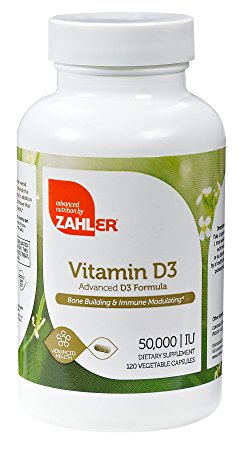 Zahler Vitamin D3 50,000IU, An All-Natural Supplement Supporting Bone Muscle Teeth and Immune System, Advanced Formula Targeting Vitamin D Deficiencies, Certified Kosher, 120 Capsulses