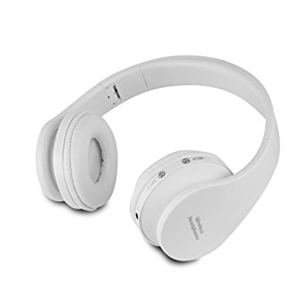 FX-Victoria Bluetooth Headset Over Ear Headphone With Built in Microphone, Compatible with iPods, iPhones, iPads, Samsung/Android/Blackberry Smartphones, Tablets, PC and Laptops, Pure White
