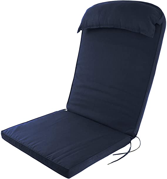 Plant Theatre Adirondack Chair Luxury High Back Cushion with Head Pillow in Cool Dark Navy