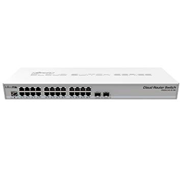 Mikrotik CRS326-24G-2S RM Cloud Router Switch 326-24G-2S RM 24 Gigabit port switch with 2 x SFP  cages in 1U rackmount case, Dual boot (RouterOS or SwitchOS)
