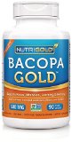 NutriGold Bacopa GOLD - 500 mg 90 Vegetarian Capsules Pure Bacopa Monnieri Extract Memory Supplement