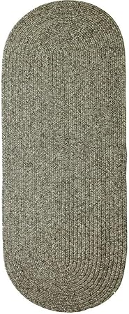 Super Area Rugs Gray Woven Braided Rug Rustic Living Indoor/Outdoor Braided Rug - Soft & Reversible Runner 2' x 5'