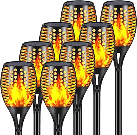 Aityvert Upgraded Large Solar Torch Lights, 43" Waterproof Outdoor 96 LED Dancing Flames Lights, Flickering Flames Garden Lights, Auto On/Off Landscape Decoration Pathway Patio Driveway Lighting (8)