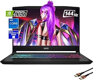 MSI Katana 15.6" Gaming Laptop, 144Hz FHD, Intel Core i7-13620H, NVIDIA GeForce RTX 4060 8GB, WiFi 6, 4-Zone RGB Backlit KB, Win 11 Home, w/HDMI