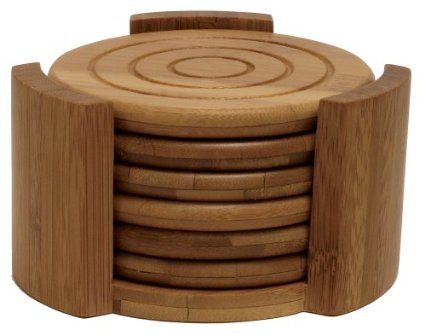 Lipper Bamboo Collection 7-Piece Coaster Set