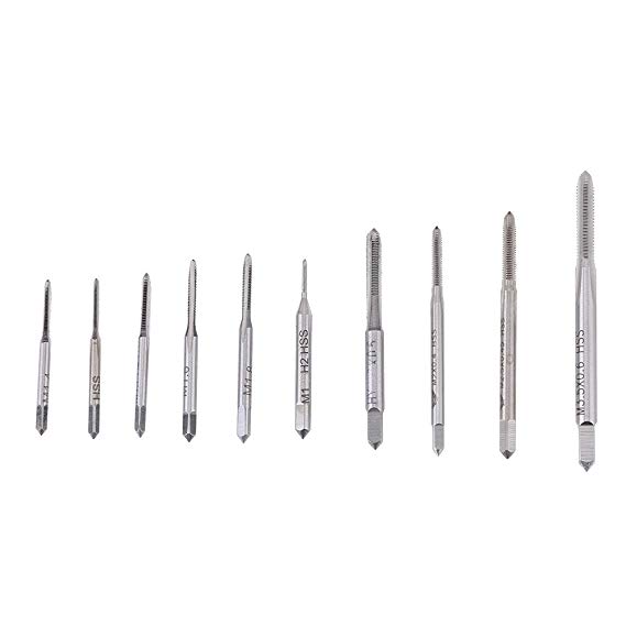 10 PCS/Set Mini Machine Hand Tap Set M1 to M3.5 Straight Fluted Hand Screw Thread Wire Tapping Hand Tool Kit