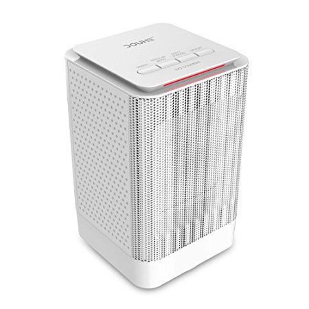 Personal Fan Heater, DOUHE 2-In-1 PTC 950W/450W Space Heater, Electric Table Heater for Small Room with Over Heat Protection(White)