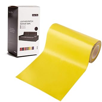 Leather Repair Patch Kit Yellow 4 x 60 inch Leather Repair Tape Self Adhesive Patch for Furniture, Couch, Sofa, Car Seats Computer Chair First Aid Vinyl Repair Kit