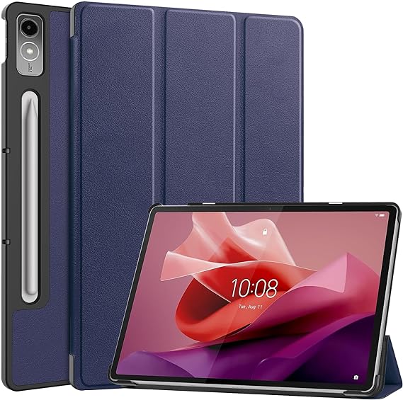 Gylint Case for Lenovo Tab P12 12.7 Inch 2023, Folding Folio Ultra-Thin Smart PU Leather Stand Case Cover for Lenovo Tab P12 /Lenovo Xiaoxin Pad Pro 12.7 inch TB370FU Navy Blue
