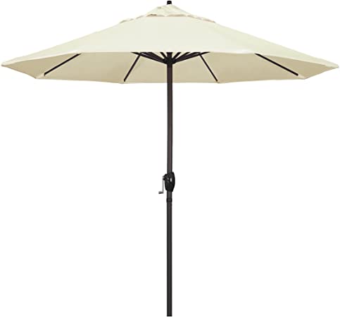 California Umbrella ATA908117-5453 9' Round Aluminum Market, Crank Lift, Auto Tilt, Bronze Pole, Sunbrella Canvas Fabric Patio Umbrella