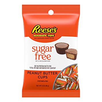 REESE'S SUGAR FREE Peanut Butter Cups Miniatures, 3 Ounce