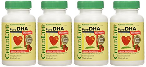 Child Life - Pure DHA Soft Gel Capsules - 4 pack of 90-count bottles