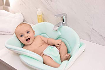 Soothing Company Baby Sink Bath Flower, Newborn Pillow Insert Tub Cushion (Green)