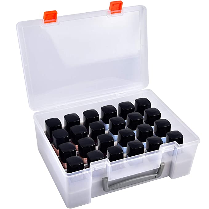 Universal Nail Polish Holder & Organizer Contains 24 Bottles for Gellen, Beetles, Sally Hansen, OPI, Essie and Other Fingernail Polish by ALCYON (ONLY A CASE).