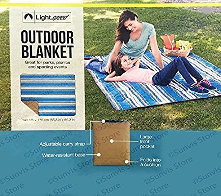 LightSpeed New Outdoor Folding Zipped Blanket Picnic Mat
