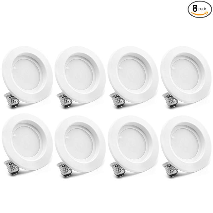 Bioluz LED 4” LED Retrofit Recessed Light 65W Replacement (Using 10W) 700 Lumen, 90 CRI, Dimmable, UL-Listed CEC JA8 Title 24 Compliant (8-Pack, 4000K Daylight)