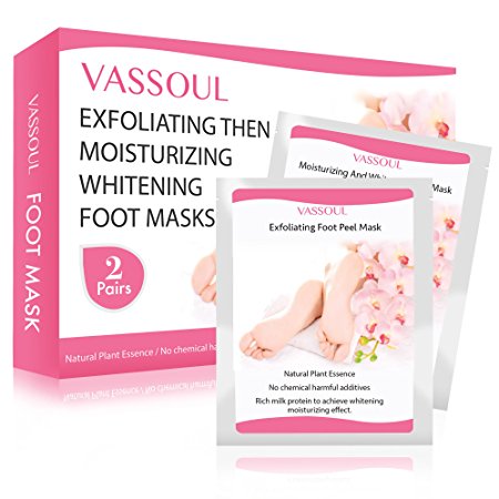 2 Pairs Vassoul Foot Peel Mask, Feet Callus Remover & Dead Skin Remover, Moisturizing and Whitening Feet, Baby Your Feet Naturally