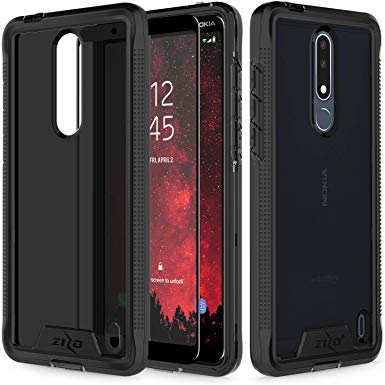 Zizo Ion Series Compatible with Nokia 3.1 Plus Case Military Grade Drop Tested with Tempered Glass Screen Protector Black Smoke